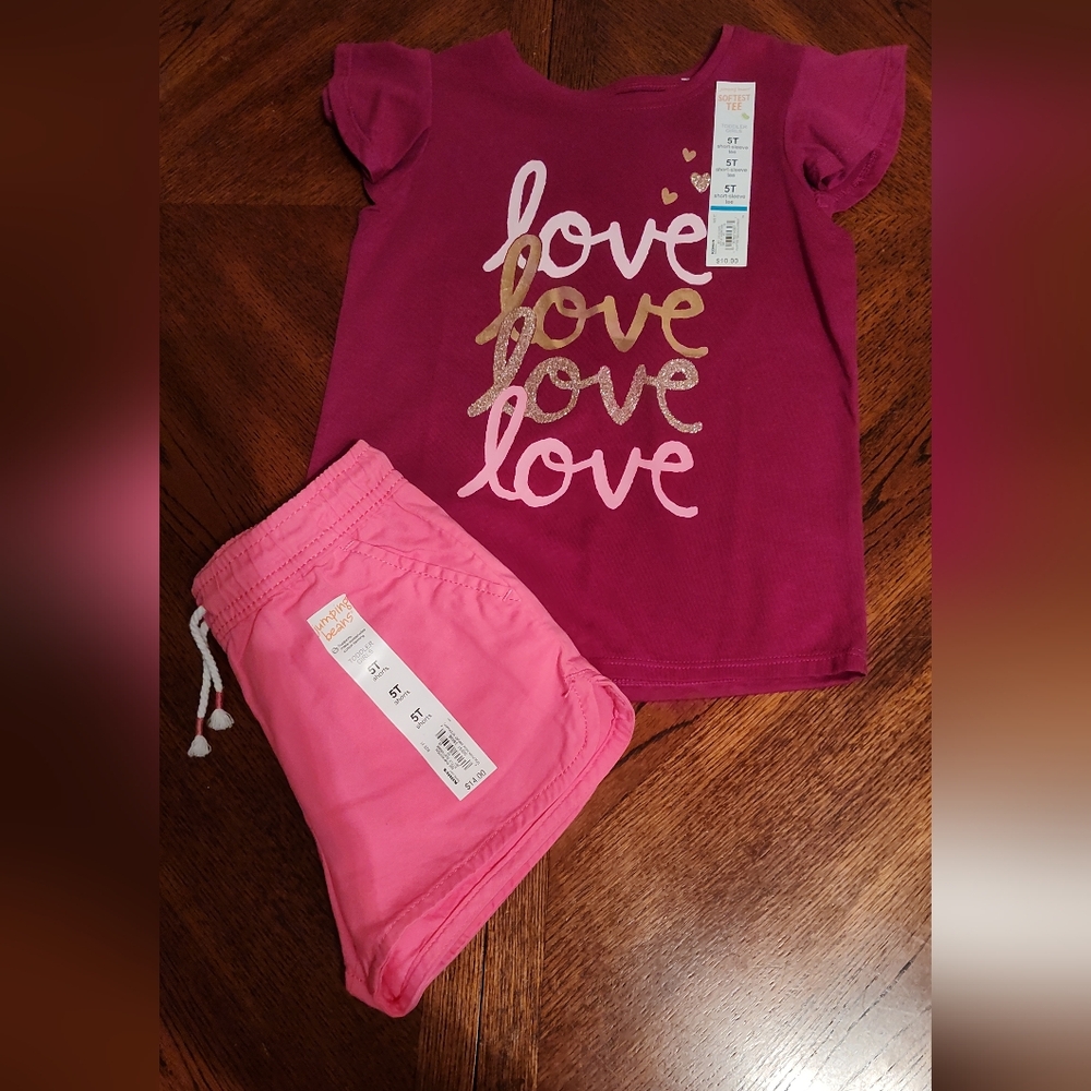 NWT 5T jumping beans shorts outfit
